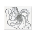 Nautical steampunk octopus vintage book drawing canvas prints