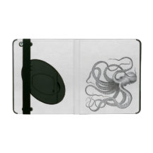 Nautical steampunk octopus Vintage book drawing iPad Folio Case