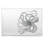 Nautical steampunk octopus Vintage book drawing Placemat