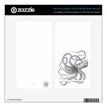 Nautical steampunk octopus Vintage book drawing Samsung Galaxy S II Decal