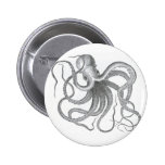 Nautical steampunk octopus vintage design buttons