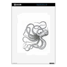Nautical steampunk octopus vintage drawing iPad Skins For iPad 2