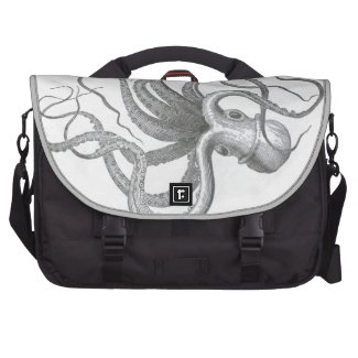 Nautical steampunk octopus vintage drawing commuter bags