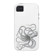 Nautical steampunk octopus Vintage kraken drawing iPhone 4 Case