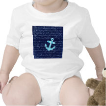 Nautical Stripe anchor handwriting design Tshirt