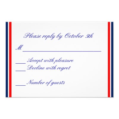 Nautical Stripe RSVP Card Custom Invitation