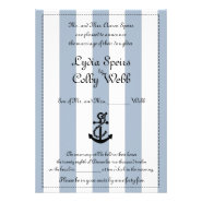 Nautical Stripe Wedding Announcement