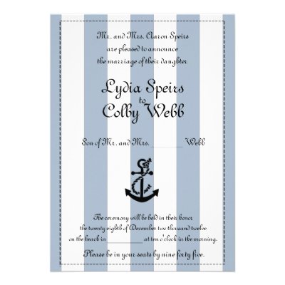 Nautical Stripe Wedding Announcement