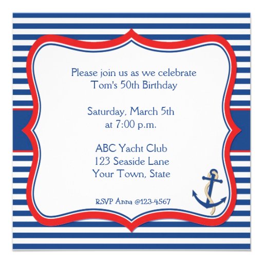 Nautical Stripes Invitation