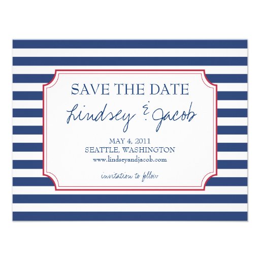 Nautical Stripes Save the Date Invites