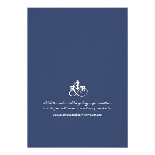 Nautical Swirl Wedding Invitation in Navy