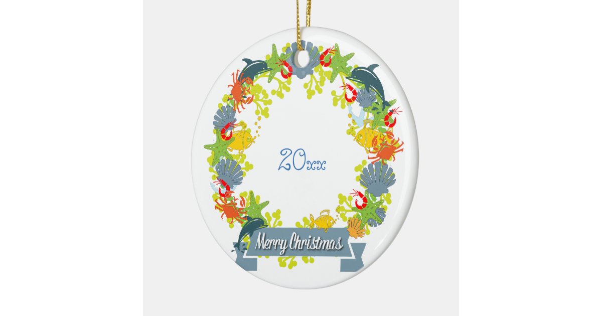 nautical theme christmas wreath ornament coastal zazzle nautical theme christmas wreath ornament coastal zazzle