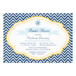 Nautical theme navy gold bridal shower invitation