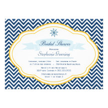Nautical theme navy gold bridal shower invitation