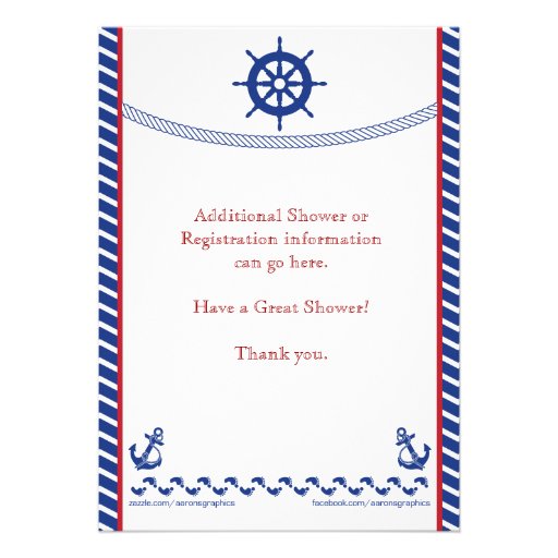 Nautical Twin Baby Boy Shower Invitation