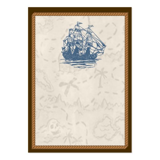 Nautical Vintage Ship Treasure Map Business Card (front side)