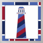 Nautical Wave Nursery Lighthouse Posters