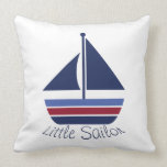 Nautical Wave Nursery Little Sailor Sailboat Pillow