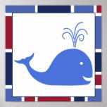 Nautical Wave Nursery Whale Posters