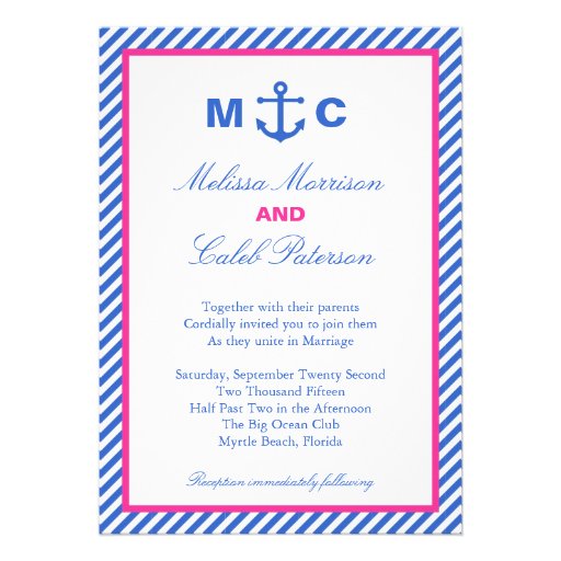 Nautical Wedding Invitation (front side)