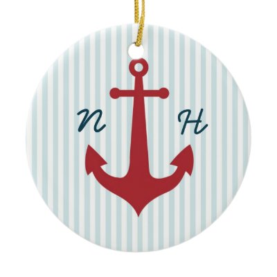 Nautical wedding keepsake ornament