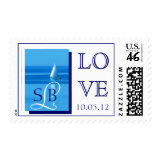 Nautical Wedding LOVE Postage stamp