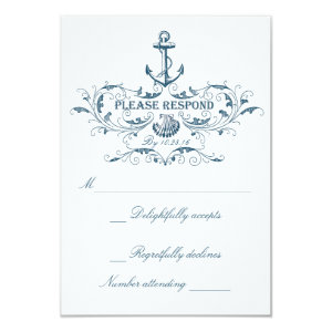 Nautical wedding RSVP cards 3.5