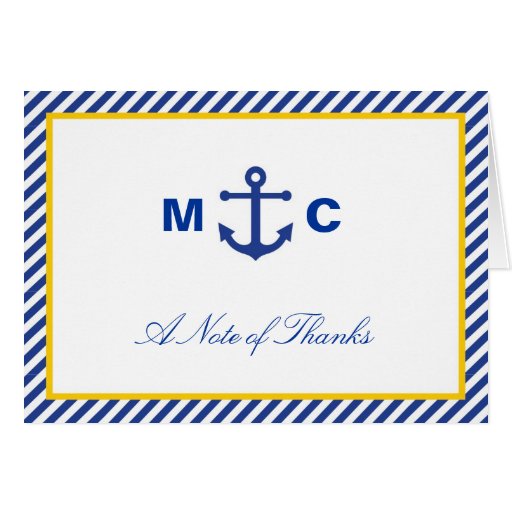Nautical Wedding Thank You Card Zazzle