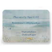 Nautical Wedding with starfish RSVP Invitation