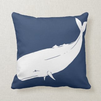 Nautical Whale Throw Pillow