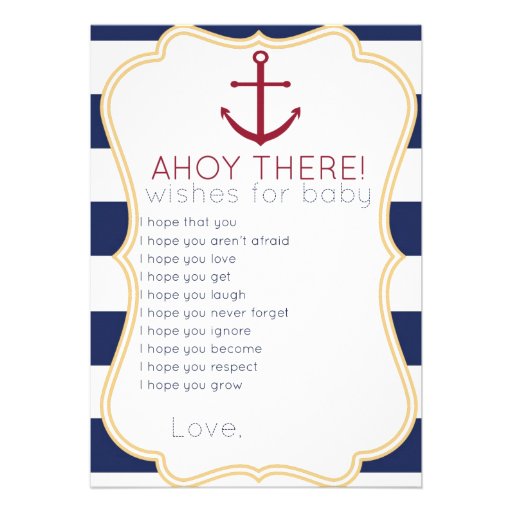 Nautical Wishes For Baby Card