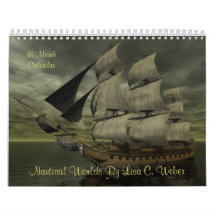 Nautical Worlds By Lisa C. Weber- 18 Month, Ships Wall Calendar