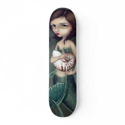 Nautilus Shell Mermaid Skateboard by strangeling