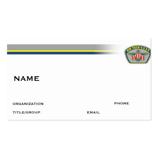 NAVAIR SHIELD CARD BUSINESS CARDS (front side)