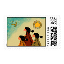 Navajo Girls Postage Stamps