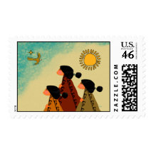 Navajo Girls Postage Stamps