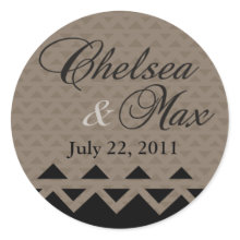 Navajo Save the Date Sticker (taupe) sticker