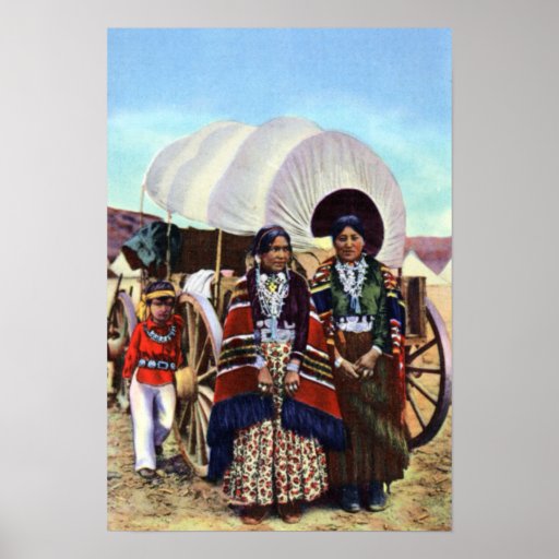 Navajo Women in Native Clothing Poster | Zazzle