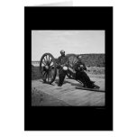 Naval Officers on a Cannon in Charleston, SC 1865 Greeting Card