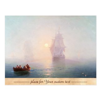 Naval Ship Ivan Aivazovsky seascape waterscape sea Post Cards