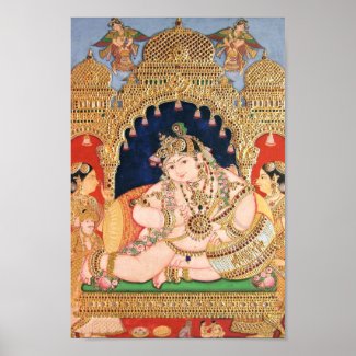 Navaneeta Krishna Painting Print