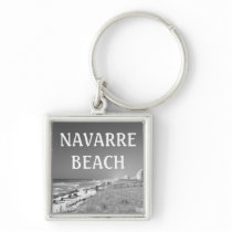 Navarre Beach - Black / White Keychain