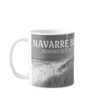 NAVARRE BEACH FLORIDA BLACK / WHITE MUG