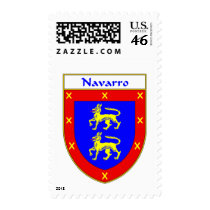 Navarro Coat of Arms/Family Crest postage by NameGame Navarro Coat of Arms/Family Crest postage