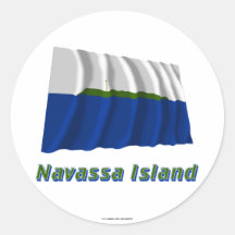 Navassa Island Waving Flag with Name Stickers