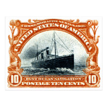Navegación de océano rápida 1901 postales