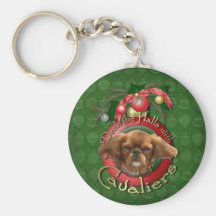 Navidad - cubierta los pasillos - Cavaliers - rubí Llaveros