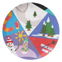Navidad de la placa party plates