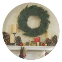 Navidad de la placa plates