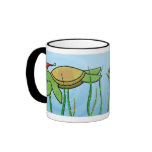 Navidad de la tortuga de mar verde de Kawaii Tazas De Café